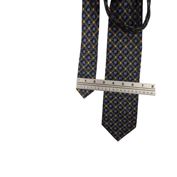 J.Z. Richards Gallery Collection 100% Silk Gray Blue Gold Tie Handmade USA Event - Picture 4 of 4
